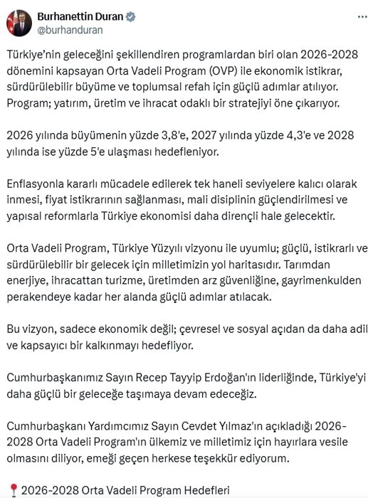 İletişim Başkanı Duran: 