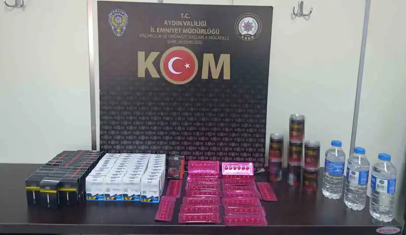 Aydın'da iş yerinde kaçak cinsel içerikli ürün ve makaron ele geçirildi