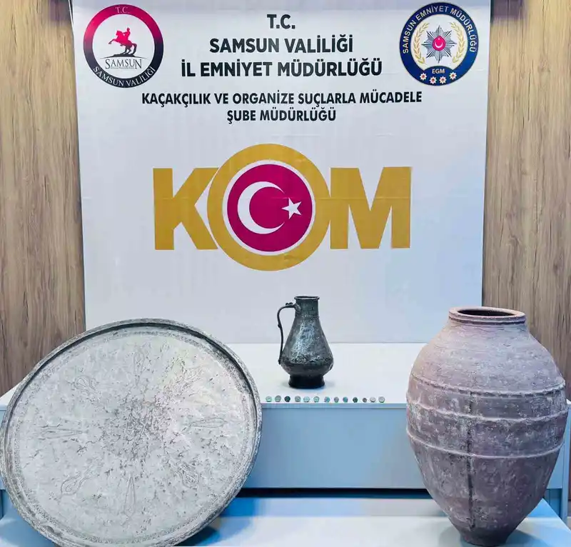 Samsun'da tarihi eser operasyonu: Helenistik sikkeler ve Osmanlı eserleri ele geçirildi