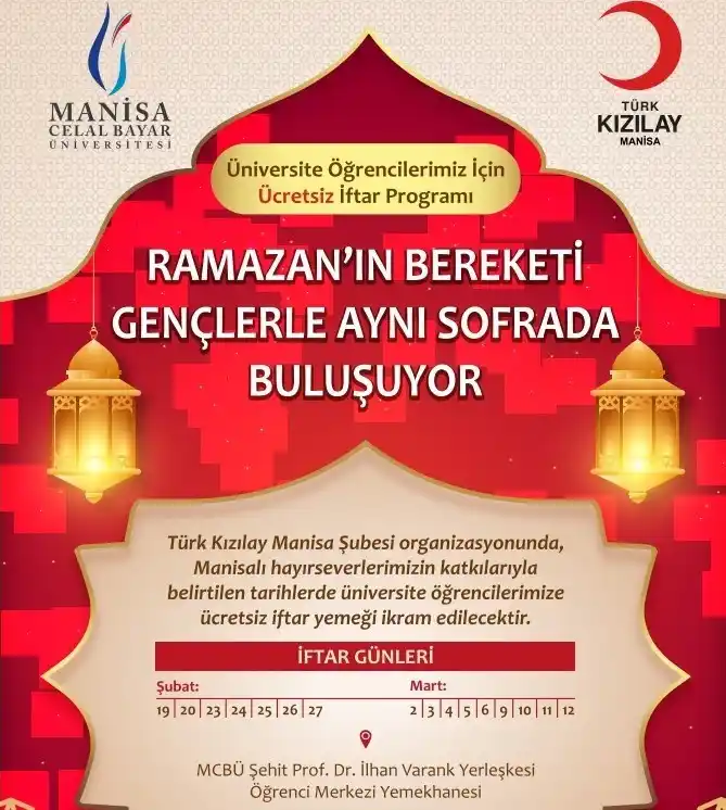 Kızılay Manisa'dan üniversitelilere 16 gün ücretsiz iftar