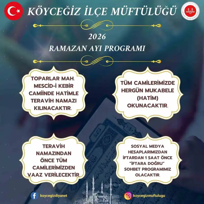 Köyceğiz'de Ramazan Programları Başlıyor