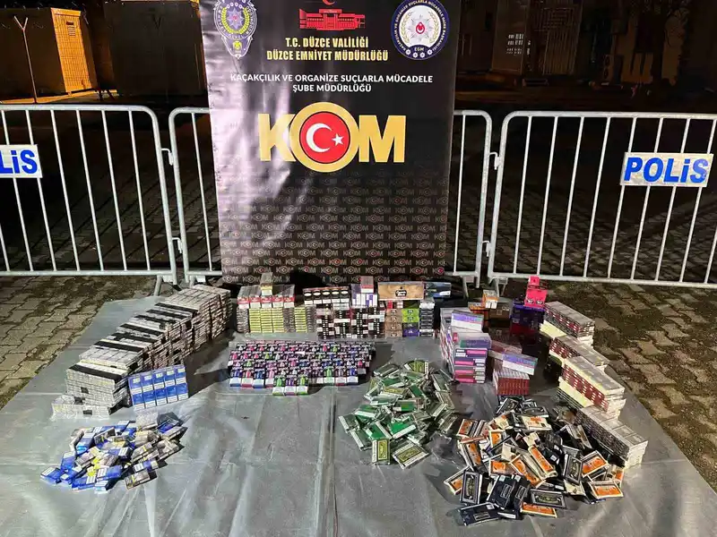 Düzce'de kaçakçılık operasyonu: Elektronik sigara ve tütün ele geçirildi