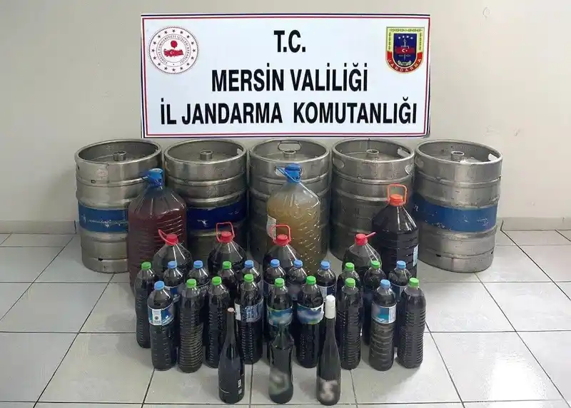 Mersin'de 685 litre sahte içki ele geçirildi, 1 şüpheli gözaltında