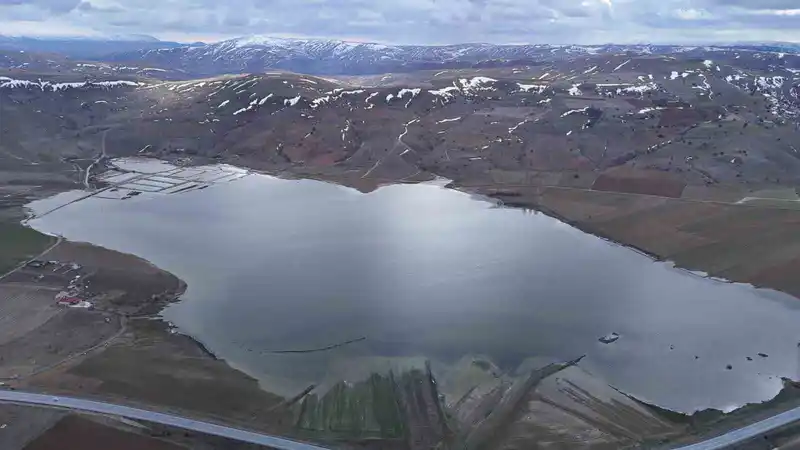 Sivas'ta kuruyan Bingöl Gölü su tuttu, göçmen kuşlar bekleniyor