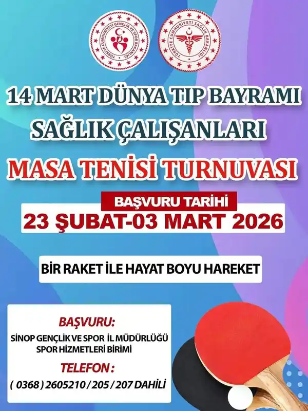 Sinop'ta Sağlık Çalışanları Masa Tenisi Turnuvası'nda Buluşuyor