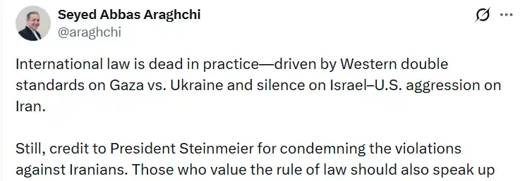 İran Dışişleri Bakanı Arakçi: 