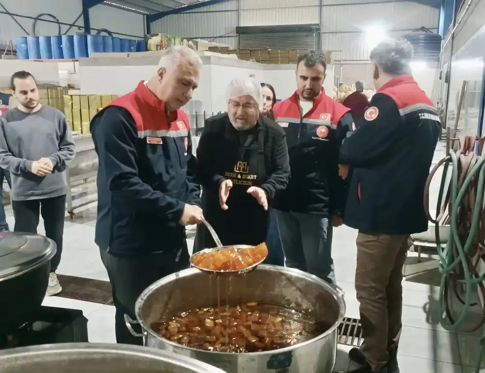 Hatay’da coğrafi işaretli kabak tatlısı üretimi yapan işetme denetlendi
